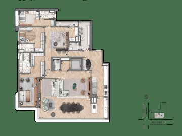 Planta Op��o - 3 su�tes 251 m�