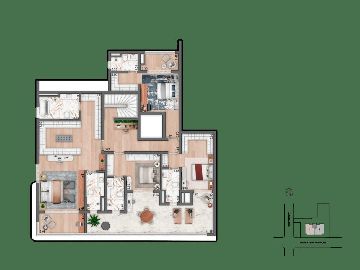 Planta Duplex - Superior - 4 su�tes - 444m�