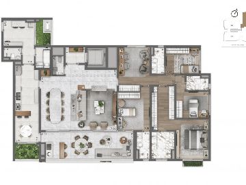Planta-Tipo 252m� 4 dorms (4su�tes