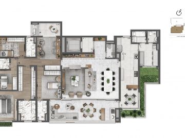 Planta-Tipo 269m� - 4 dorms (4 su�tes)