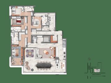 Planta Padr�o - 4 su�tes - 251m�