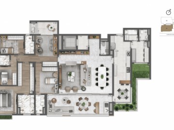 Planta-Tipo 269m - 4 dorms (4 sutes)